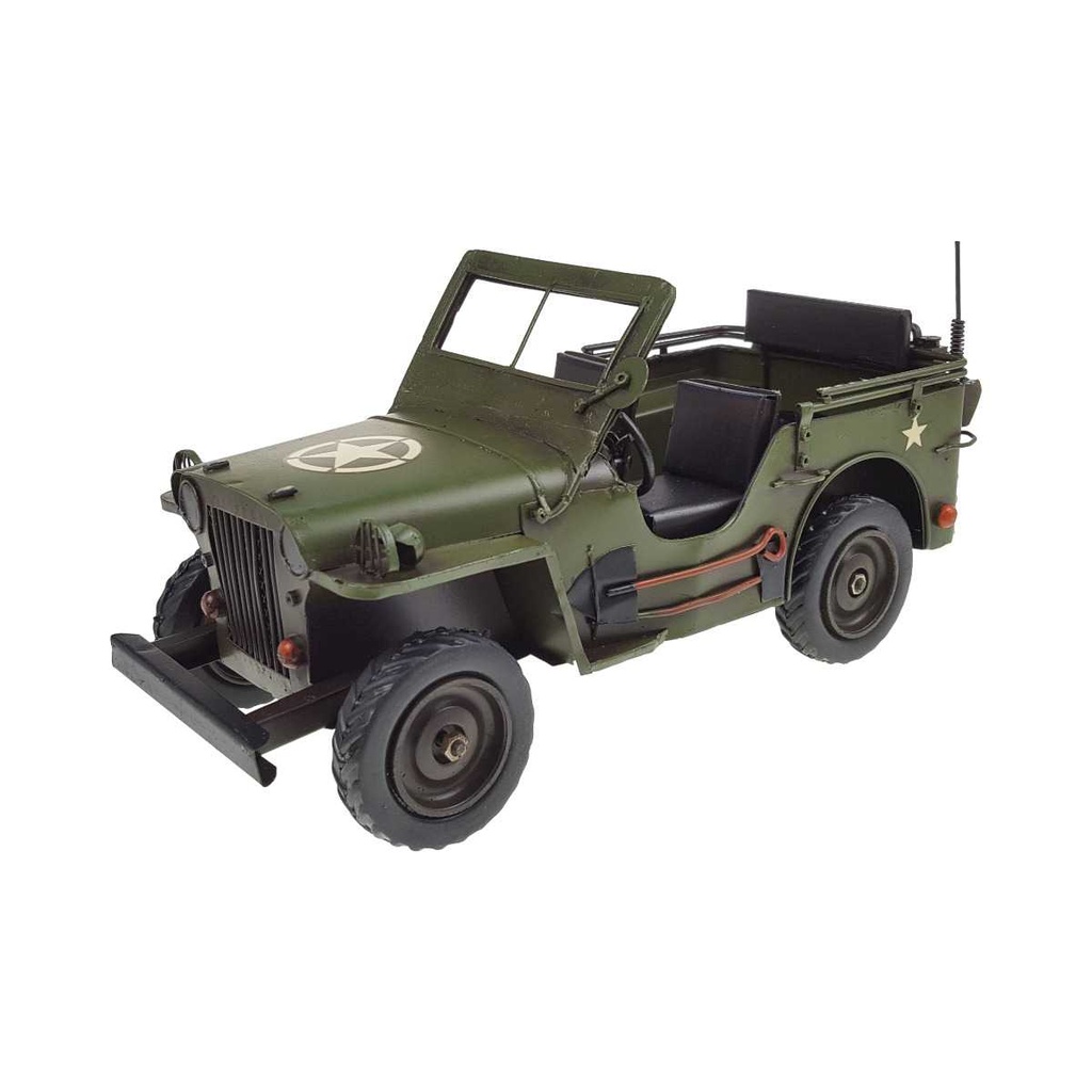 [LA-39151] Blechmodell Blechauto Modellauto Oldtimer Geländewagen Rot