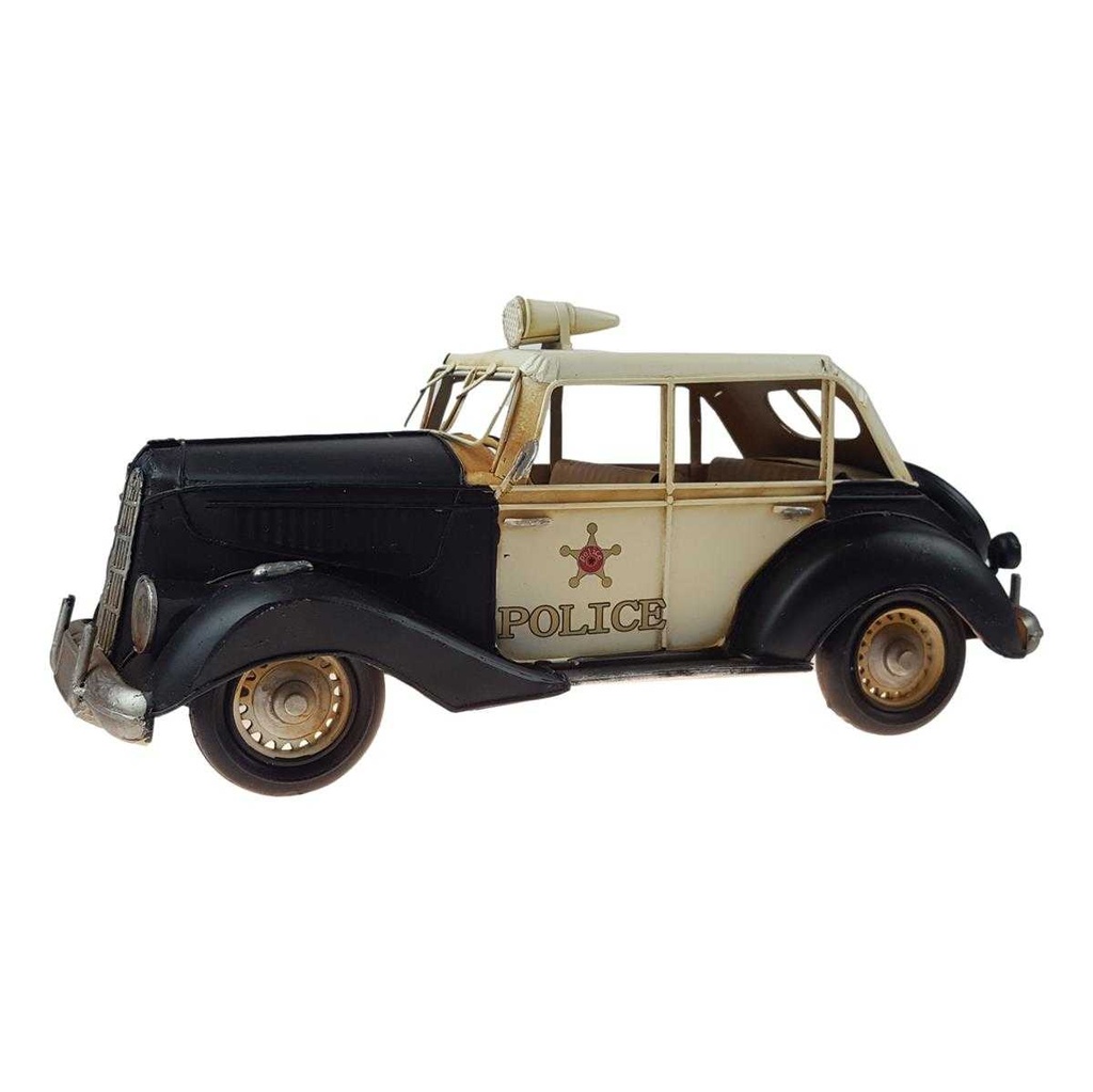 [LA-39174] Blechmodell Blechauto Modellauto Polizeiwagen Schwarz-weiß