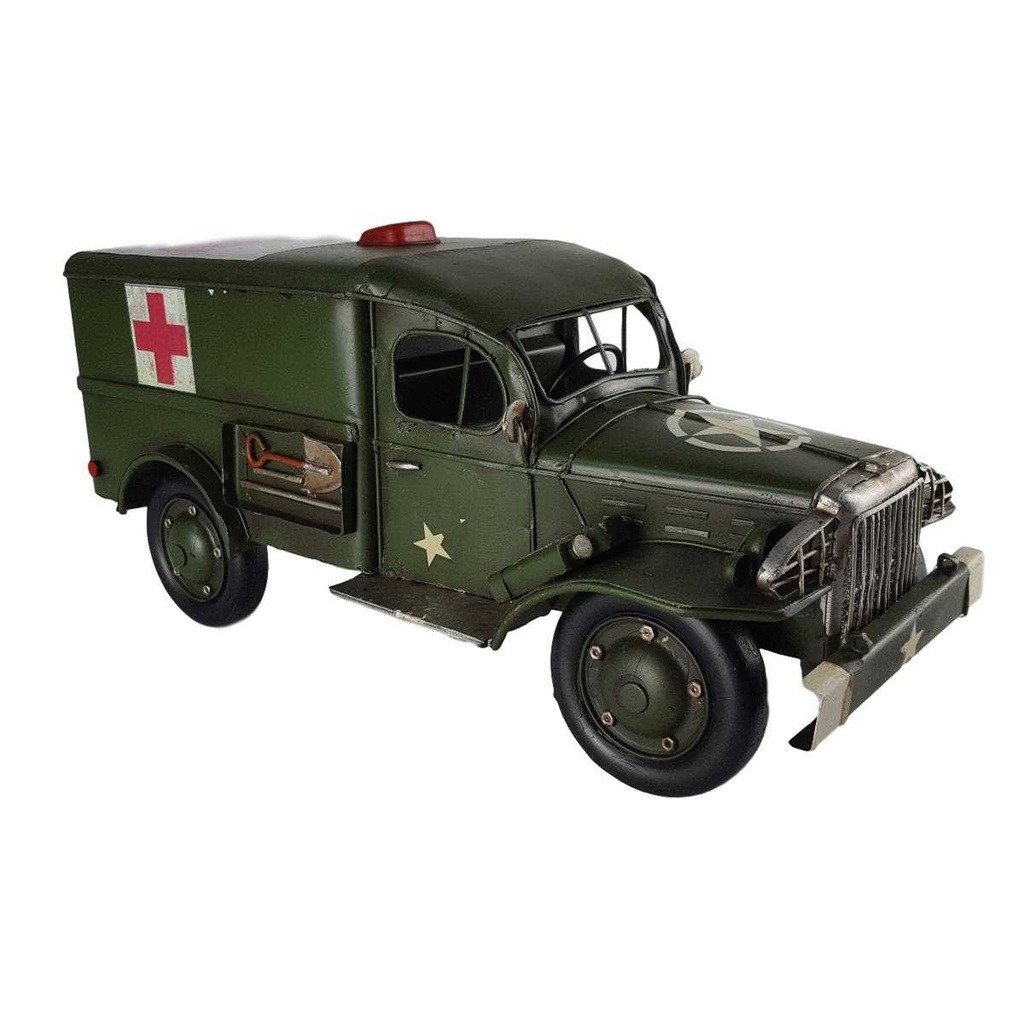 [LA-39177] Blechmodell Blechauto Modellauto Militär-Krankenwagen Grün