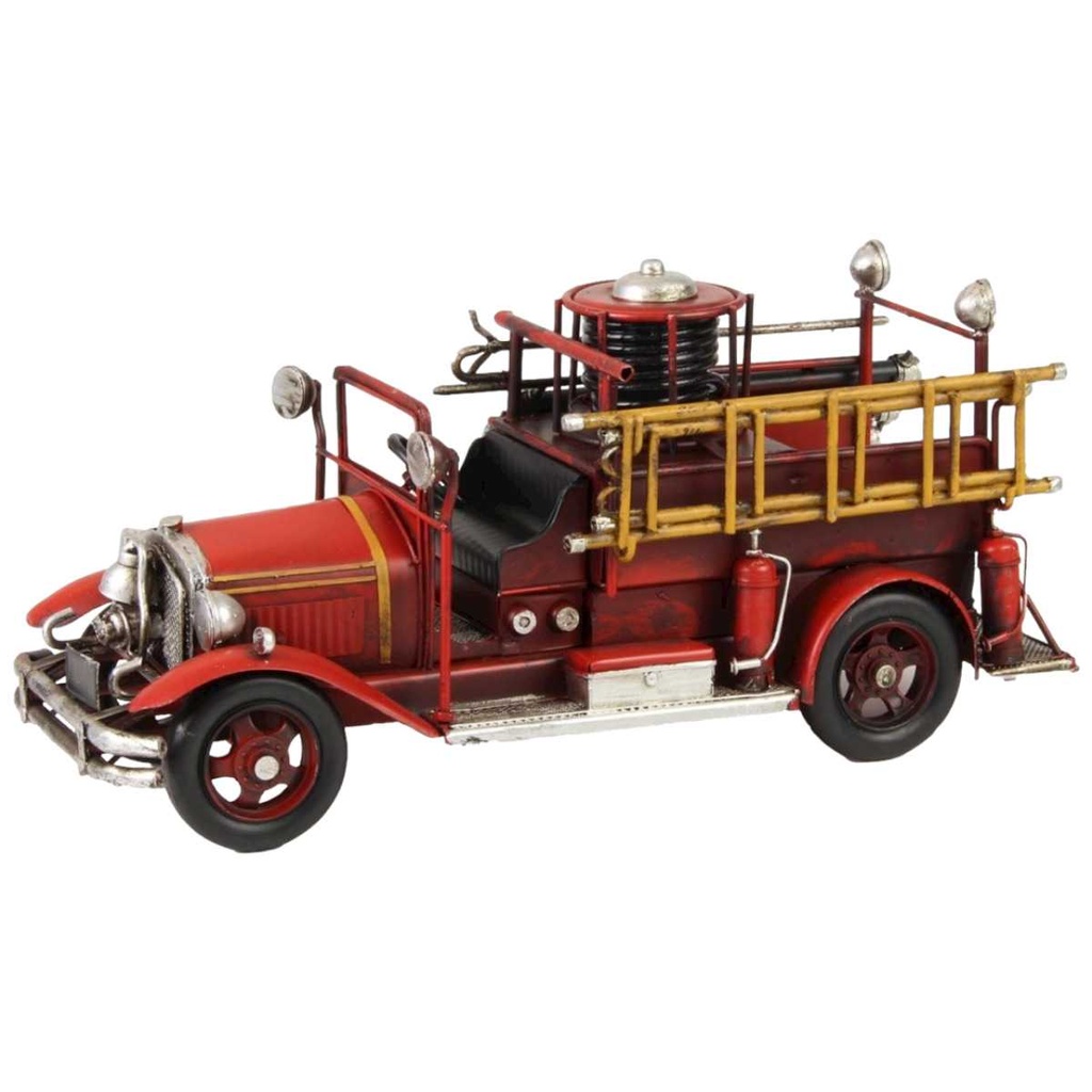 [LA-39186] Blechmodell Blechauto Feuerwehrwagen Antik-Stil Eisen L 36x17x15 cm