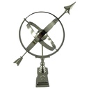 Aluminium Sonnenuhr vernickelt H 60x47 cm