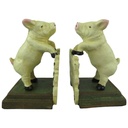 2er Set Buchstützen Gusseisen Schwein