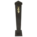 Aluminium Wassersäule Zapfsäule Eckig rustikal braun Messing-Hahn H 93 cm