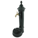Aluminium Wassersäule Zapfsäule Rund grün Messing-Hahn H 75 cm