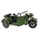 Blechmodell Militärmotorrad mit Beiwagen Grün