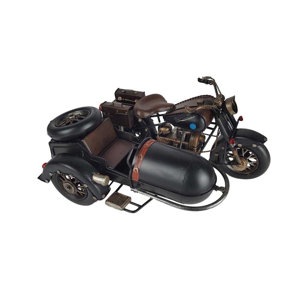 [LA-43306] Blechmodell Blechmotorrad mit Beiwagen Seitenwagen Eisen Vintage/Retro/Antikstil