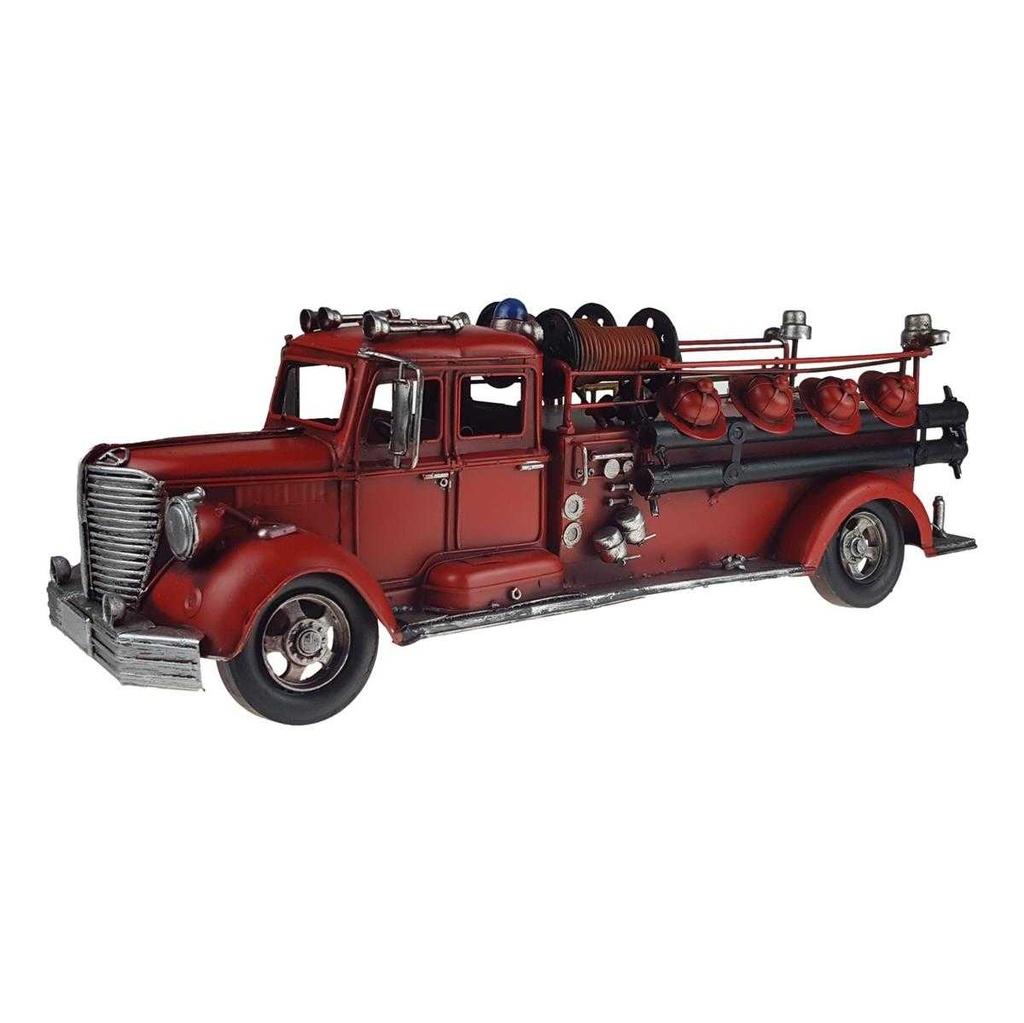[LA-43307] Blechmodell Blechauto Modellauto Feuerwehrwagen Feuerwehrauto Antik-Stil Eisen rot L 51,1 cm