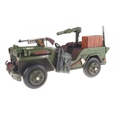 Blechmodell Blechauto Modellauto Armee Militär Geländewagen mit Bewaffnung Antik-Stil