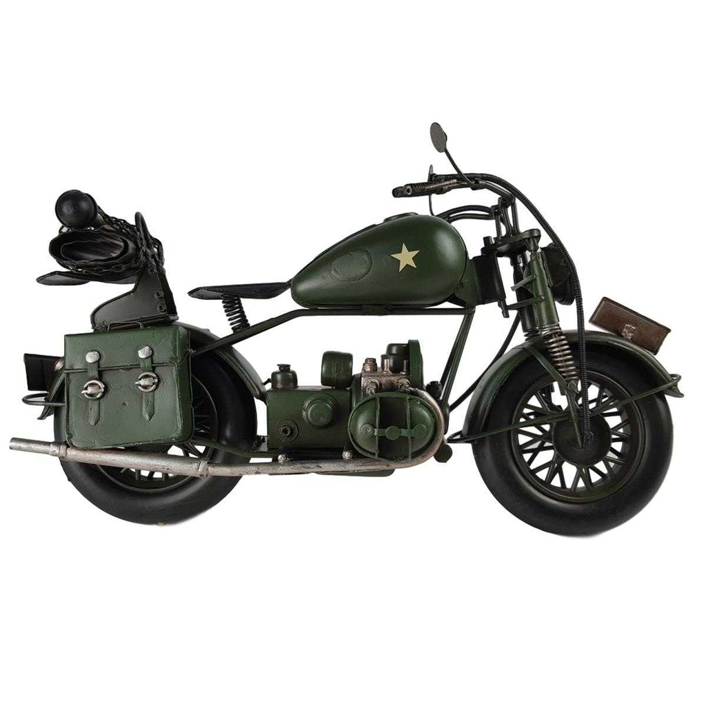 [LA-50208] Blechmodell Blechmotorrad Modellmotorral Militärmotorrad H 21,5 B 14 L 35,5 cm