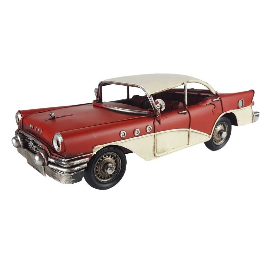 [LA-59387] Blechmodell Blechauto Modellauto Oldtimer PKW Rot Beige
