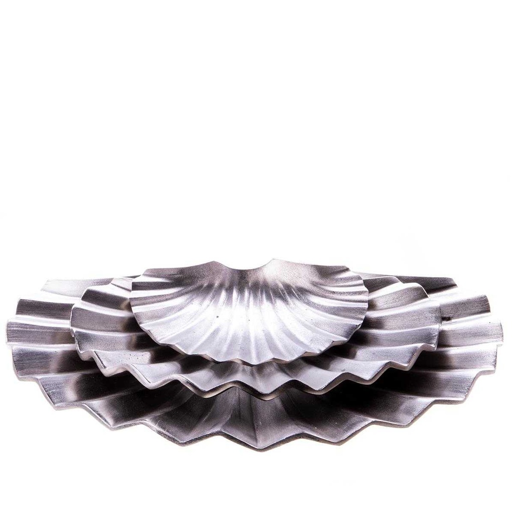 [LA-62419] 3er Set Schalen Aluminium Muschelform