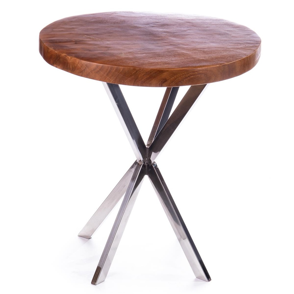 [LA-62772] Bestelltisch Teakholz mit Metallfüßen #62772