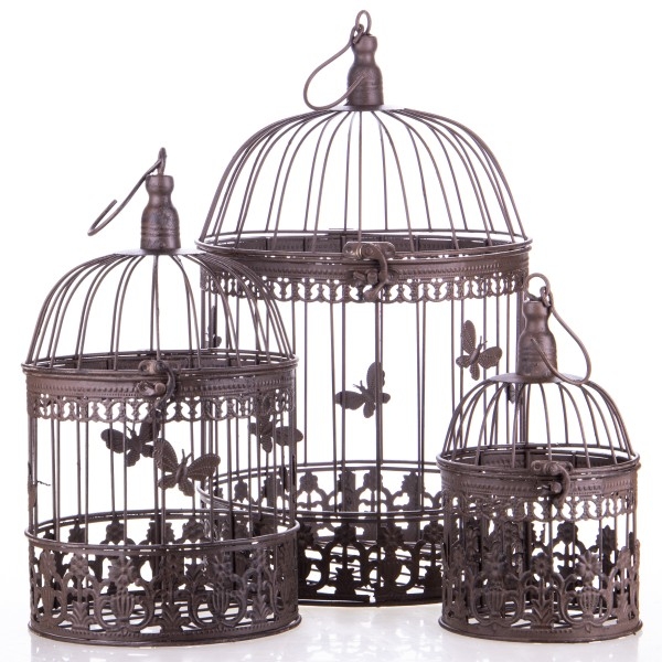 [LA-63531] 3er Set Vogelkäfige Pflanzkäfige klein mittel groß 3 Größen #63531