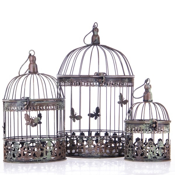[LA-63533] 3er Set Vogelkäfige Pflanzkäfige klein mittel groß 3 Größen #63533