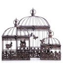 3er Set Vogelkäfig Blumen Pflanz Deko Käfig klein #63534