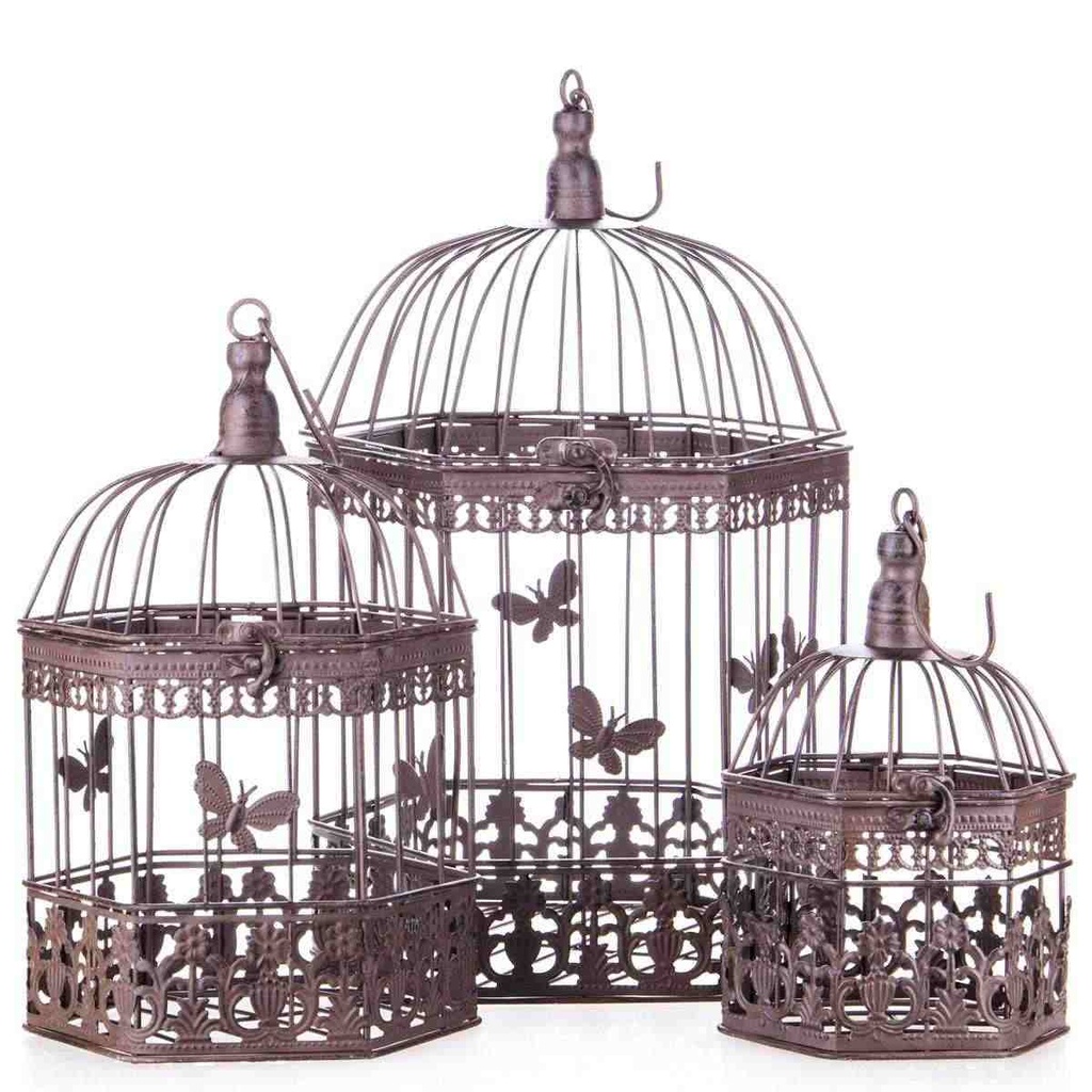[LA-63537] 3er Set Vogelkäfige Pflanzkäfige klein mittel groß 3 Größen #63537