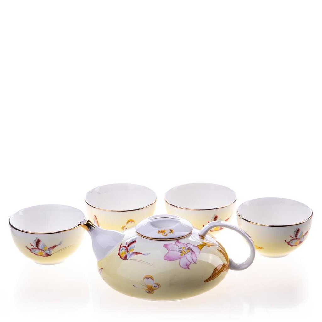 [LA-63645] 5-Teiliges Tee Service 1 Kanne 4 Tassen #63645