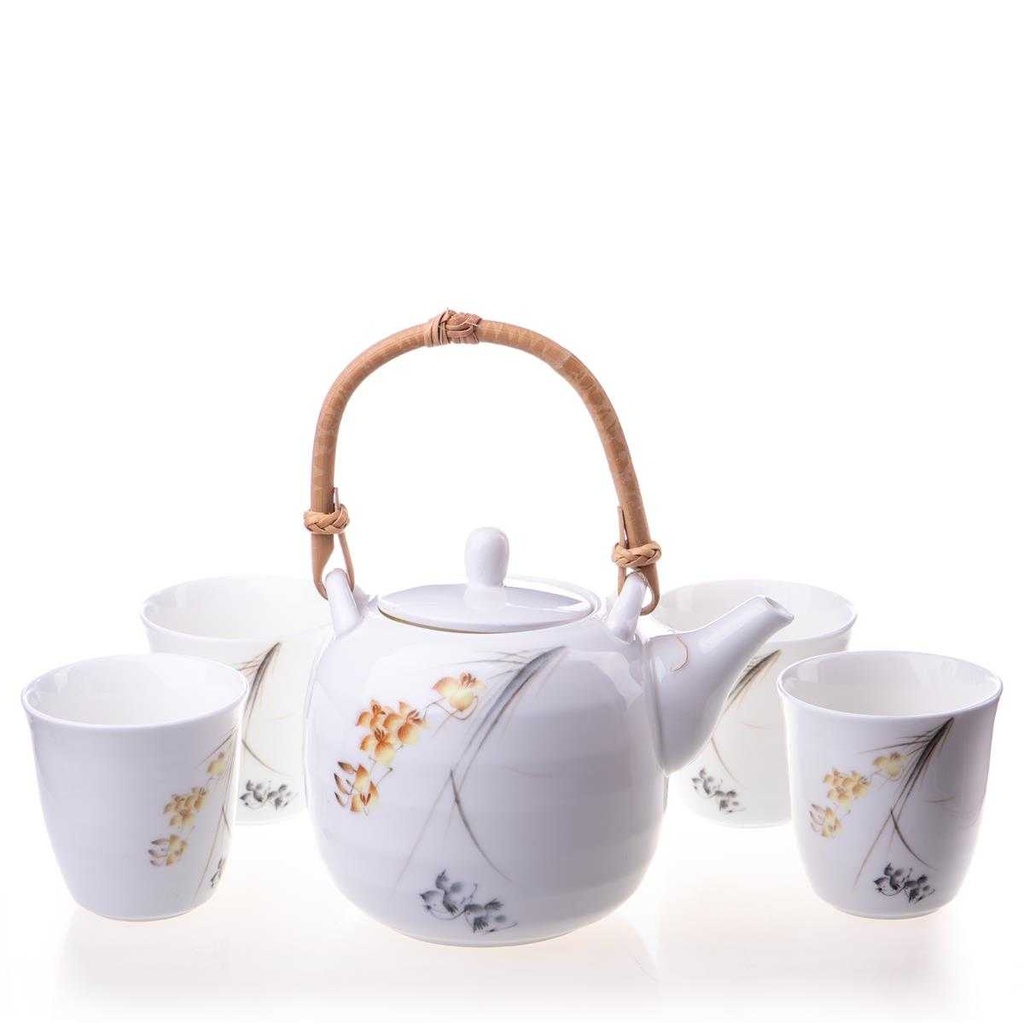 [LA-63646] 5-Teiliges Tee Service 1 Kanne 4 Tassen #63646