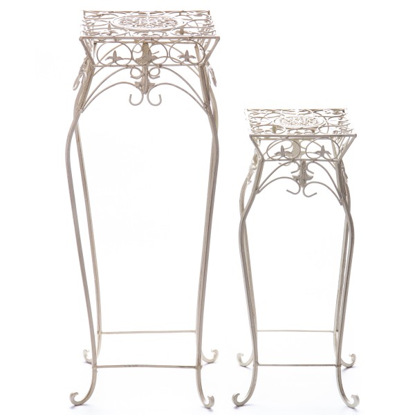 [LA-63901] 2er Set Metall Blumenhocker Großer Hocker #63901