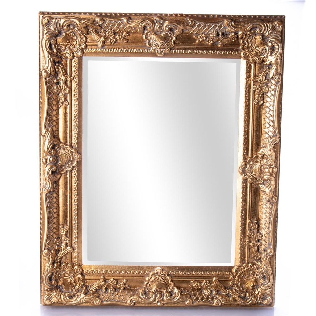 [LA-85255] Barockspiegel mit Holzrahmen und Spiegel Facettenschliff Spiegelmaß 30x40 cm #85255