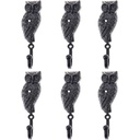 6er Set Wandhaken Gusseisen Eule Uhu