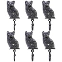 6er Set Wandhaken Gusseisen Katze
