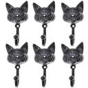 6er Set Wandhaken Gusseisen Katze