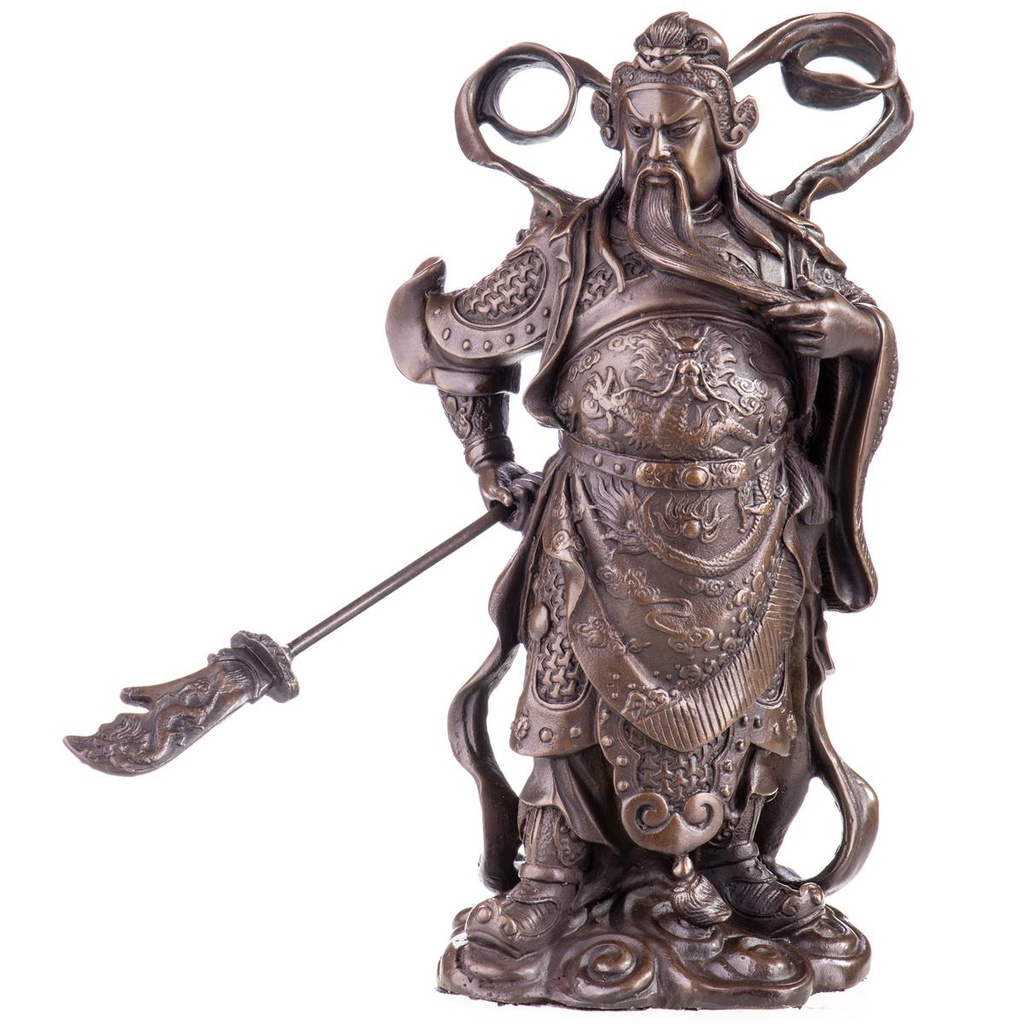 [LA-98950] Asiatica Bronzefigur Legänderer Chinesischer General Guan Yu