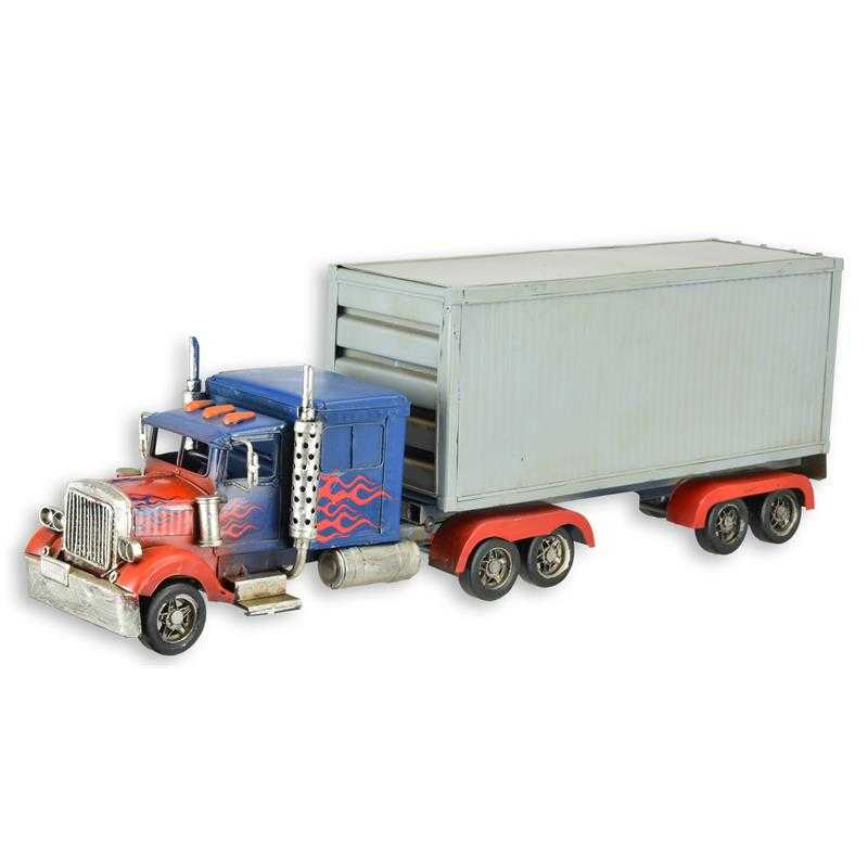[LA-99276] Blechmodell Blechauto Nutzfahrzeug Container LKW Blau Rot Grau