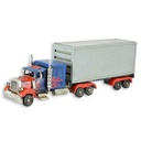 Blechmodell Blechauto Nutzfahrzeug Container LKW Blau Rot Grau