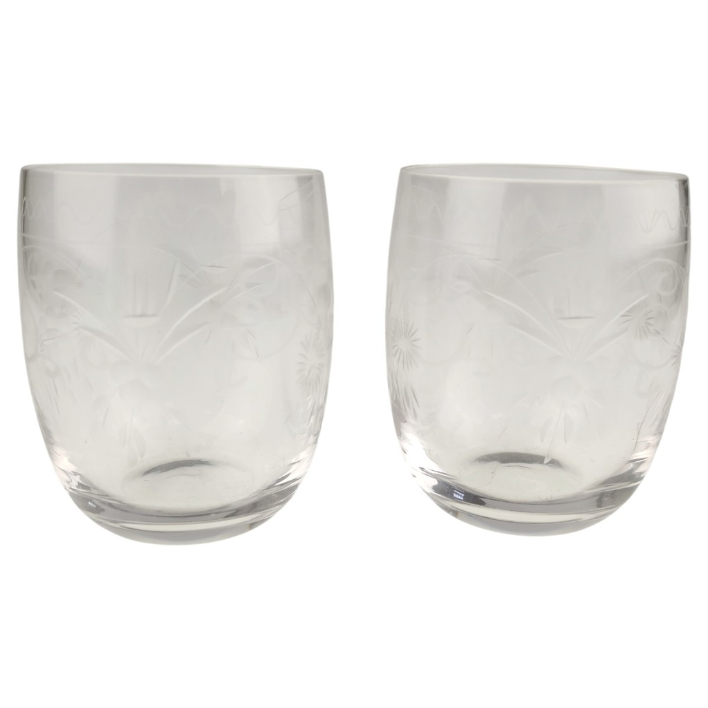 2er Set Schnapsgläser Pinnchen Schnapsglas Blumen Transparent gebraucht - sehr gut