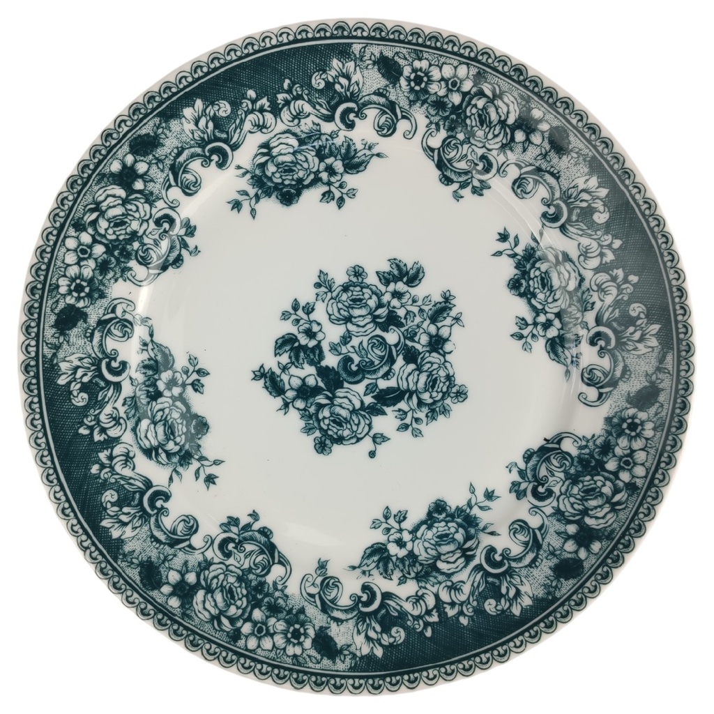 [1806259-1] Kuchenteller 19,5 cm Mitterteich Form 850 Blumendekor grün
