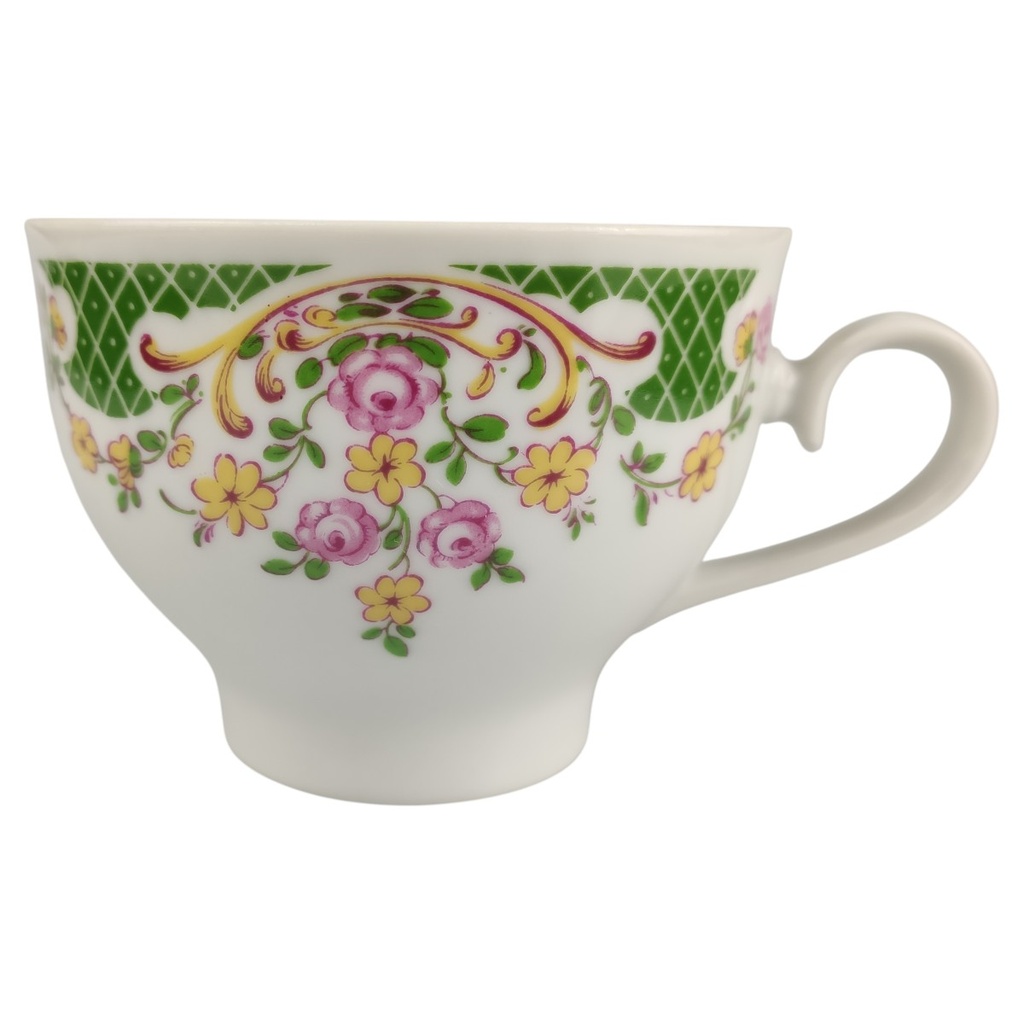 [1818318-1] Kaffeetasse Seltmann Weiden Florales Muster gründes Gitter