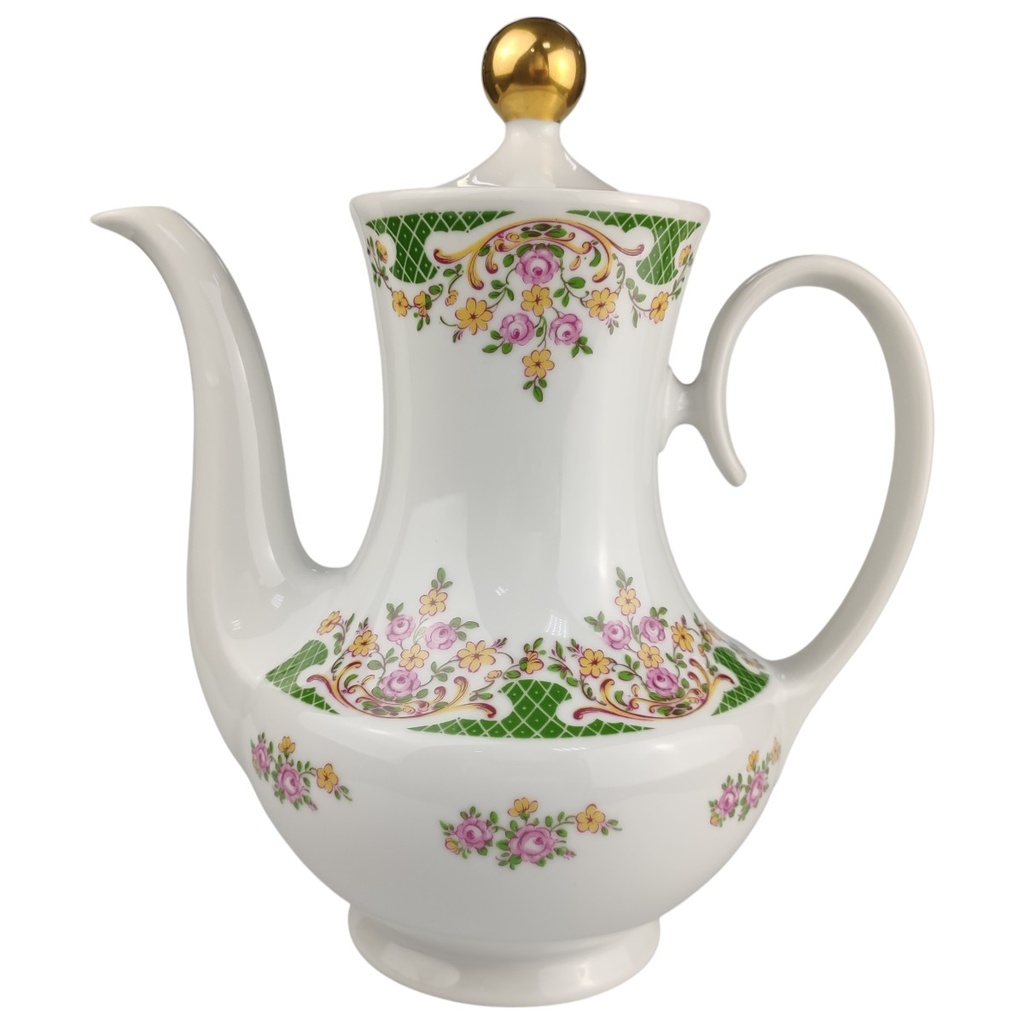 [1818322-1] Kaffeekanne 1,3 L Seltmann Weiden Florales Muster gründes Gitter