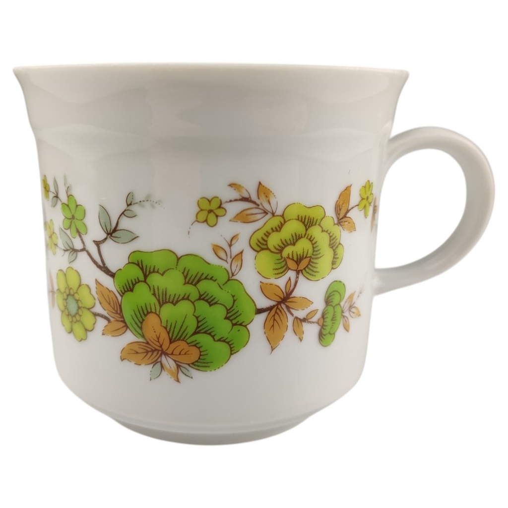 [1820773-1] Kaffeetasse Mitterteich Form 990 Weiß Grün mit Blumendekor