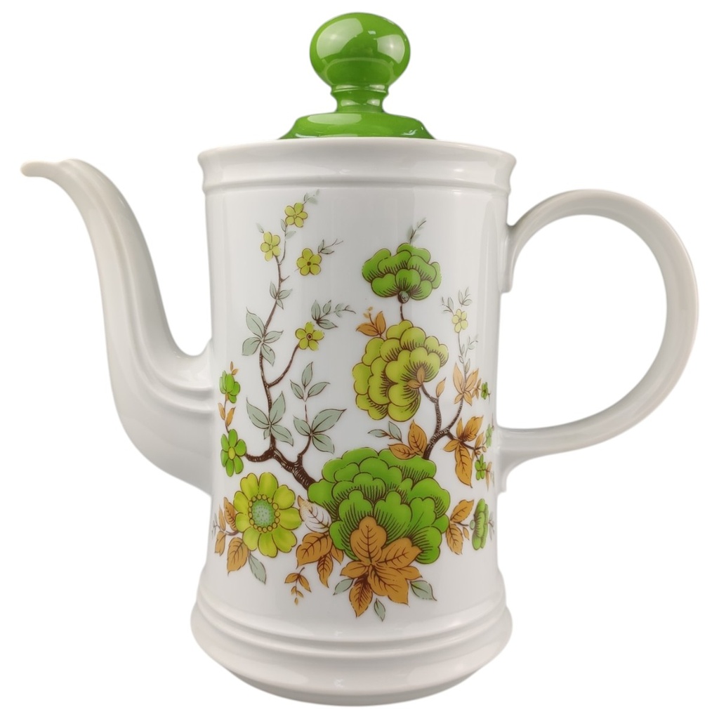 [1820776-1] Kaffeekanne 1,2 L Mitterteich Form 990 Weiß Grün mit Blumendekor