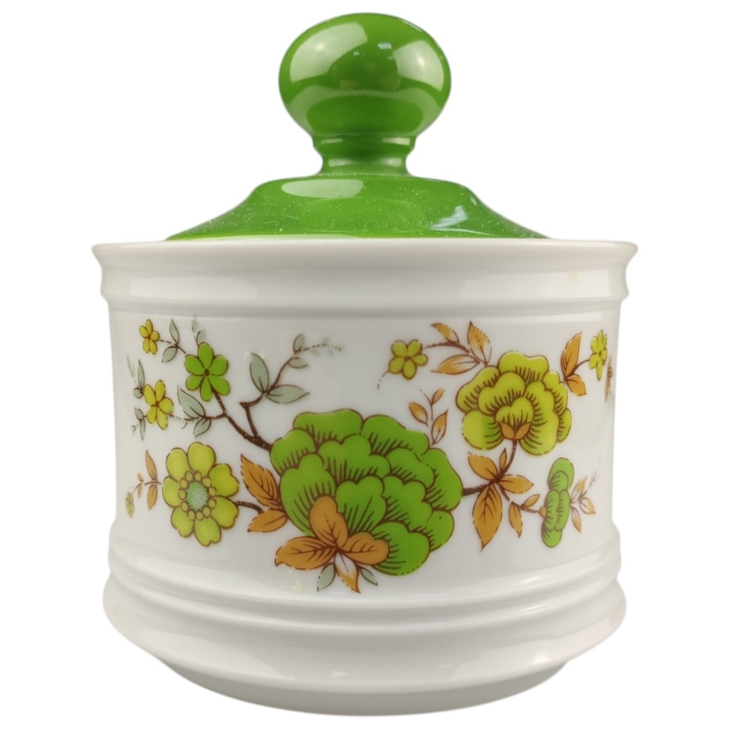 [1820777-1] Zuckerdose Mitterteich Form 990 Weiß Grün mit Blumendekor