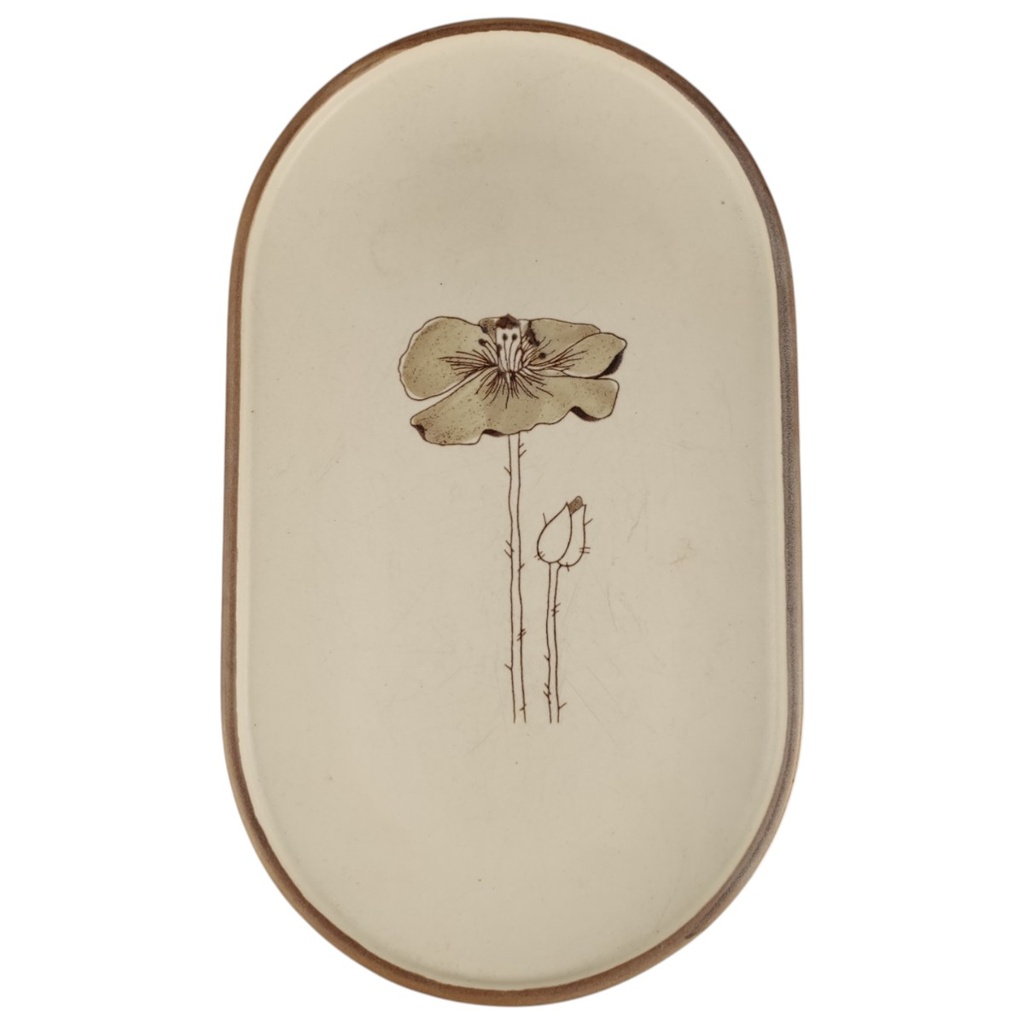 [1820796-1] Servierplatte 34,8x20,5 cm Waechtersbach Poppy (Mohnblume) braun