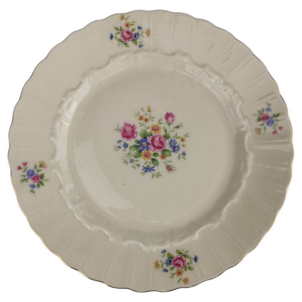 [1820890-1] Kuchenteller 20 cm Mitterteich Relief Blumendekor Goldrand