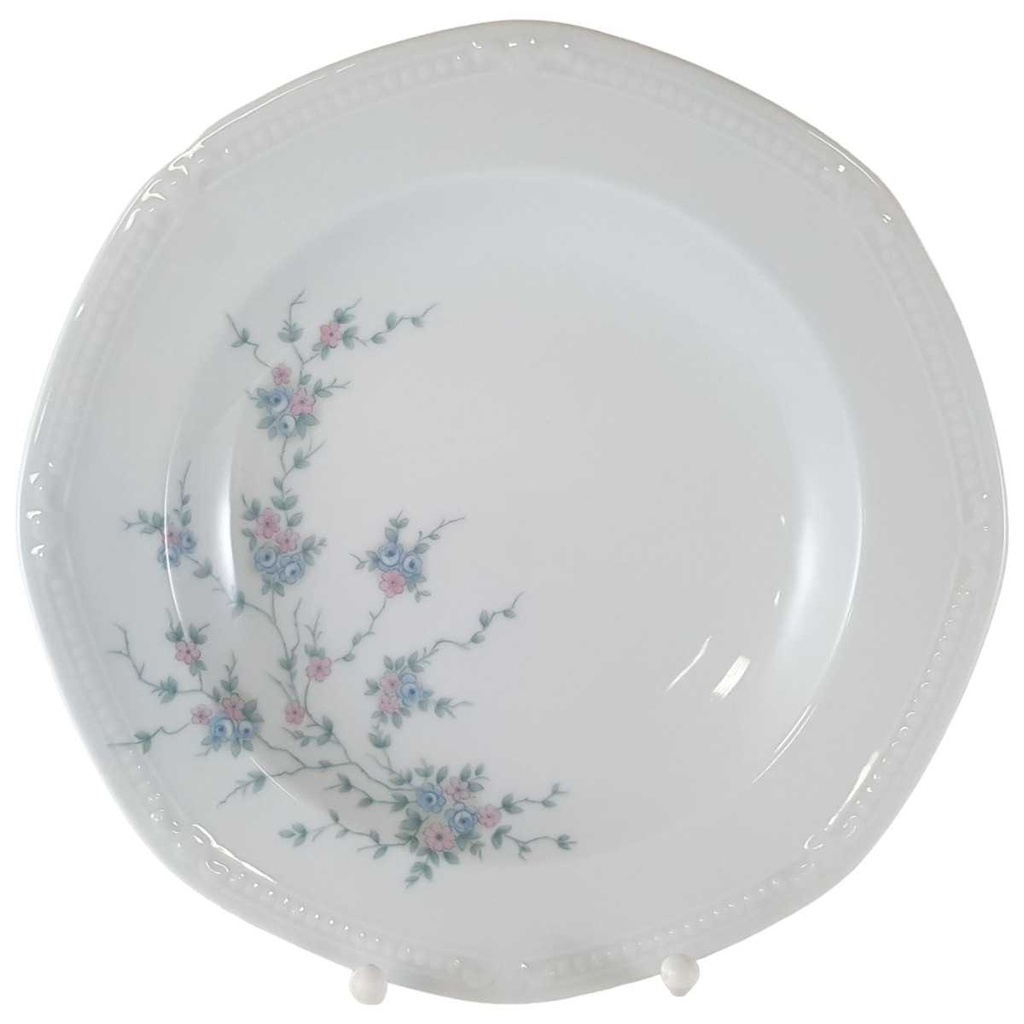 [45812718001] Suppenteller 23 cm Mitterteich Form 2040 Sissi Blau Rosa Blumendekor Blumen (gebraucht - sehr gut)