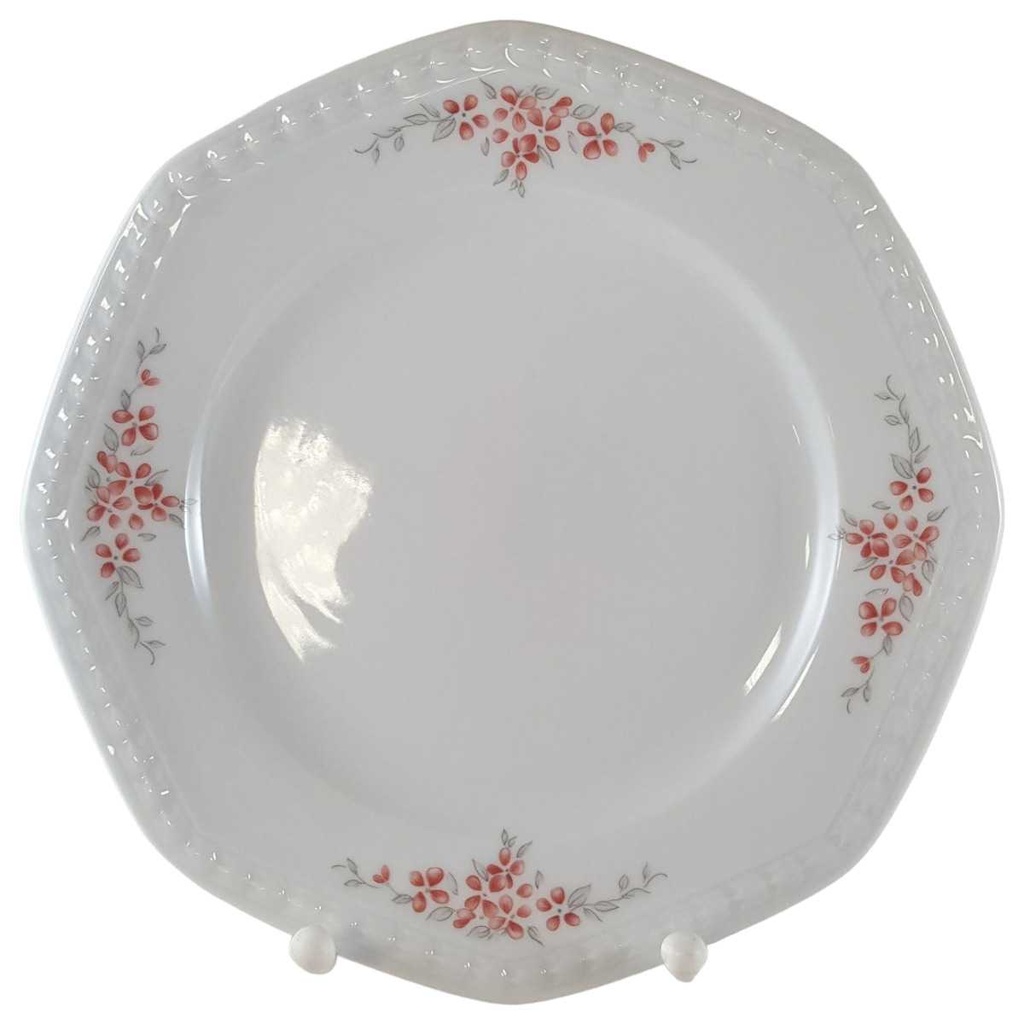 [45812715002] Kuchenteller Dessertteller Frühstücksteller 19,2 cm Seltmann Weiden Andrea rote Blütenranke (gebraucht - sehr gut)