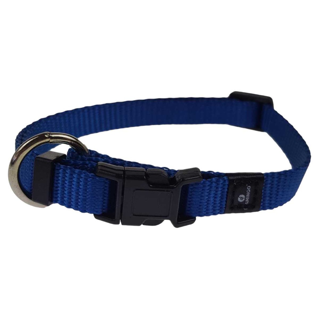 [458125990] Hundehalsband Hunde Halsband mehrere Farben mit Sicherung Flamingo Ziggi (Blau, 20-35 cm x 10 mm)