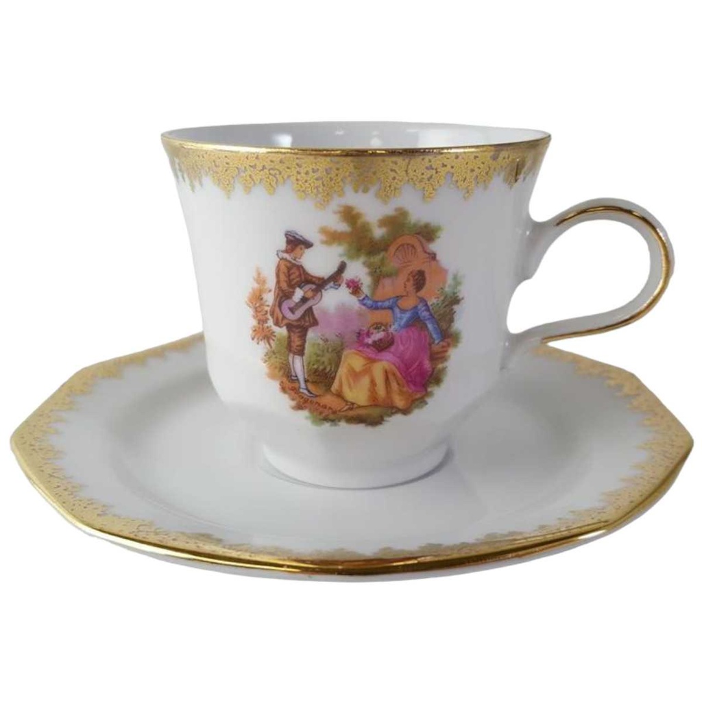 [45812880001] Espressotasse mit Untertasse & Winterling Marktleuthen Fragonard Liebespaar (Modell 1)