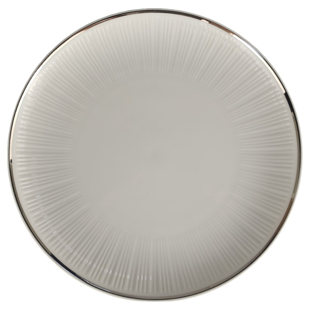 [1806080-2] Kuchenteller Hutschenreuther Relief Platinrand (gebraucht - sehr gut)