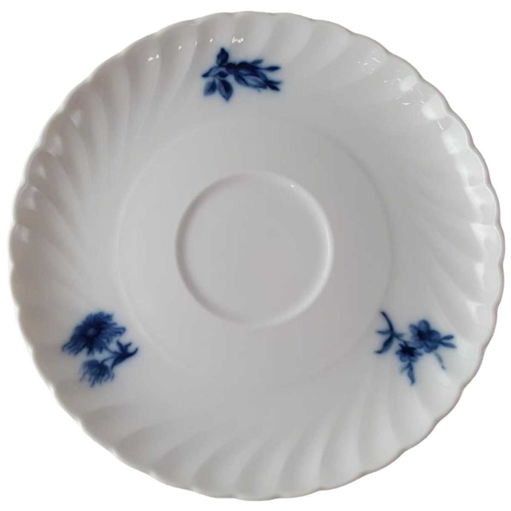 [45813195001] Untertasse für Kaffee 14,8 cm Royal Tettau Annette blaues Blumendekor Blumen (blauer Stempel)