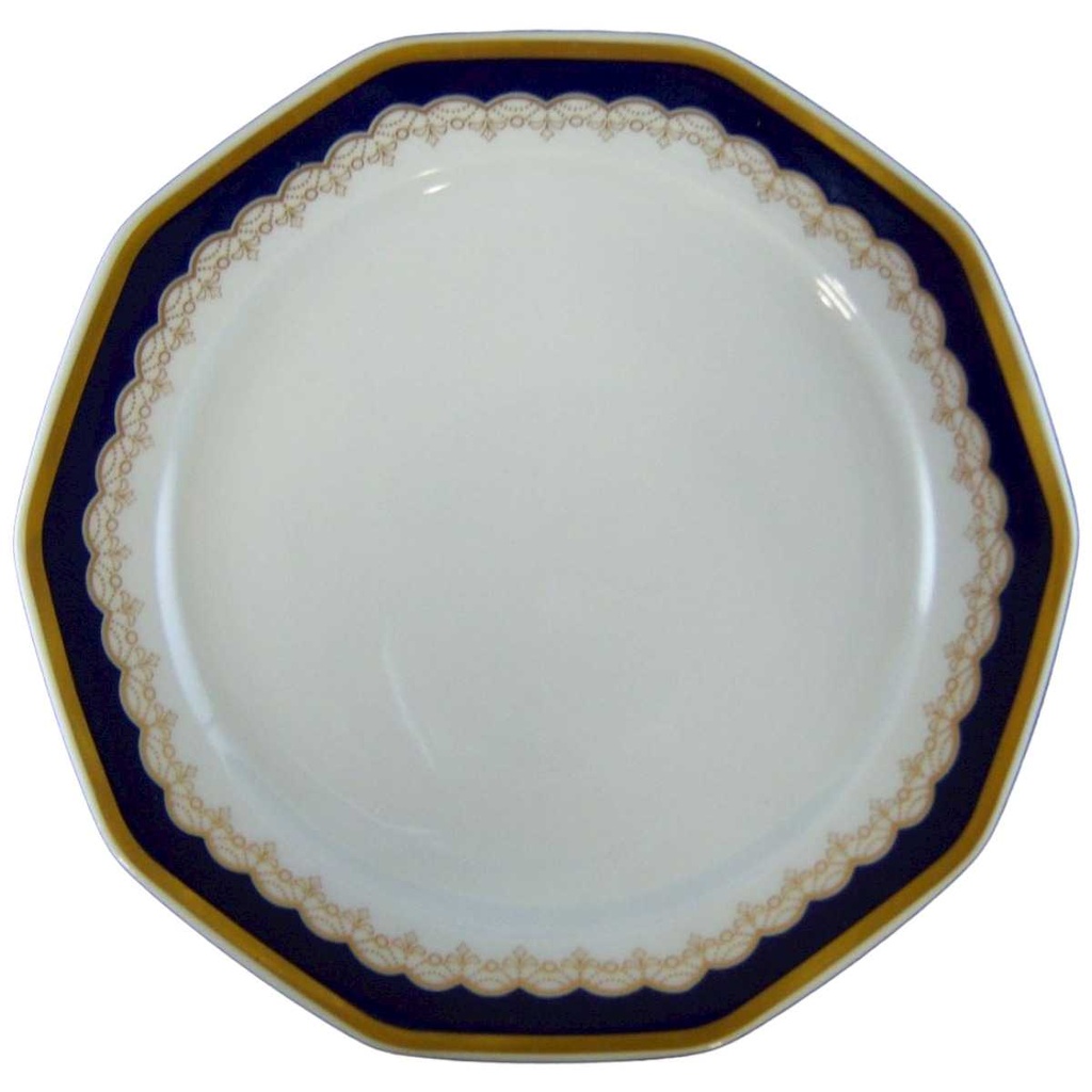 [1806093-1] Kuchenteller 19,4 cm Winterling Marktleuthen Kobaltrand mit Goldrand eckig (gebraucht - sehr gut)