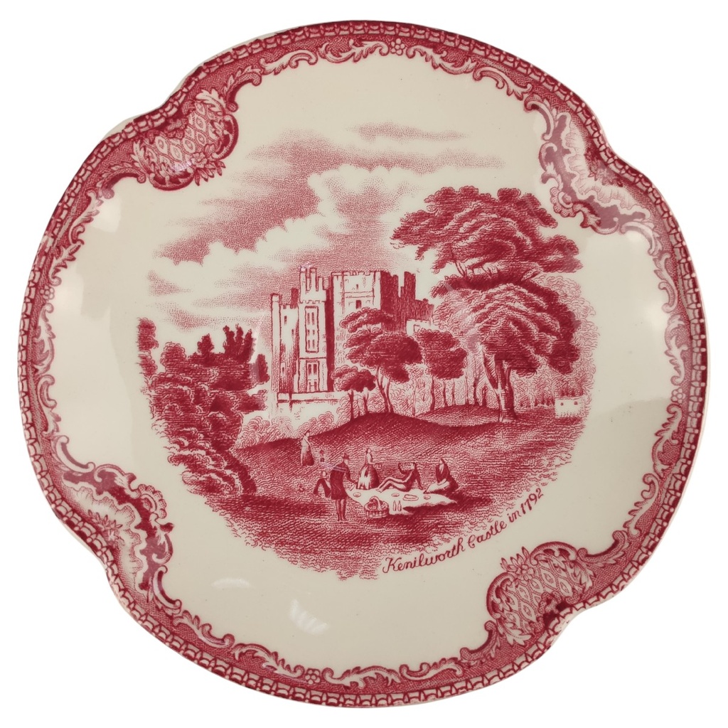 [45813326-1] Untertasse für Tee/Kaffee 14,2 cm Johnson Bros Old Britain Castles Rot (gebraucht - sehr gut)