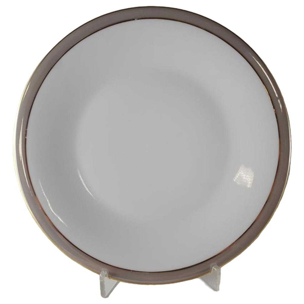 [45813573001] Kuchenteller Dessertteller Frühstücksteller Goldrand 19,5 cm Hertel Jacob Rehau grau (gebraucht - gut)