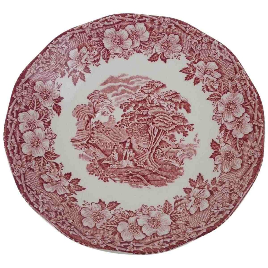 [1818198-2] Untertasse für Kaffee 14,5 cm Enoch Wedgwood Woodland Rot (gebraucht - sehr gut)
