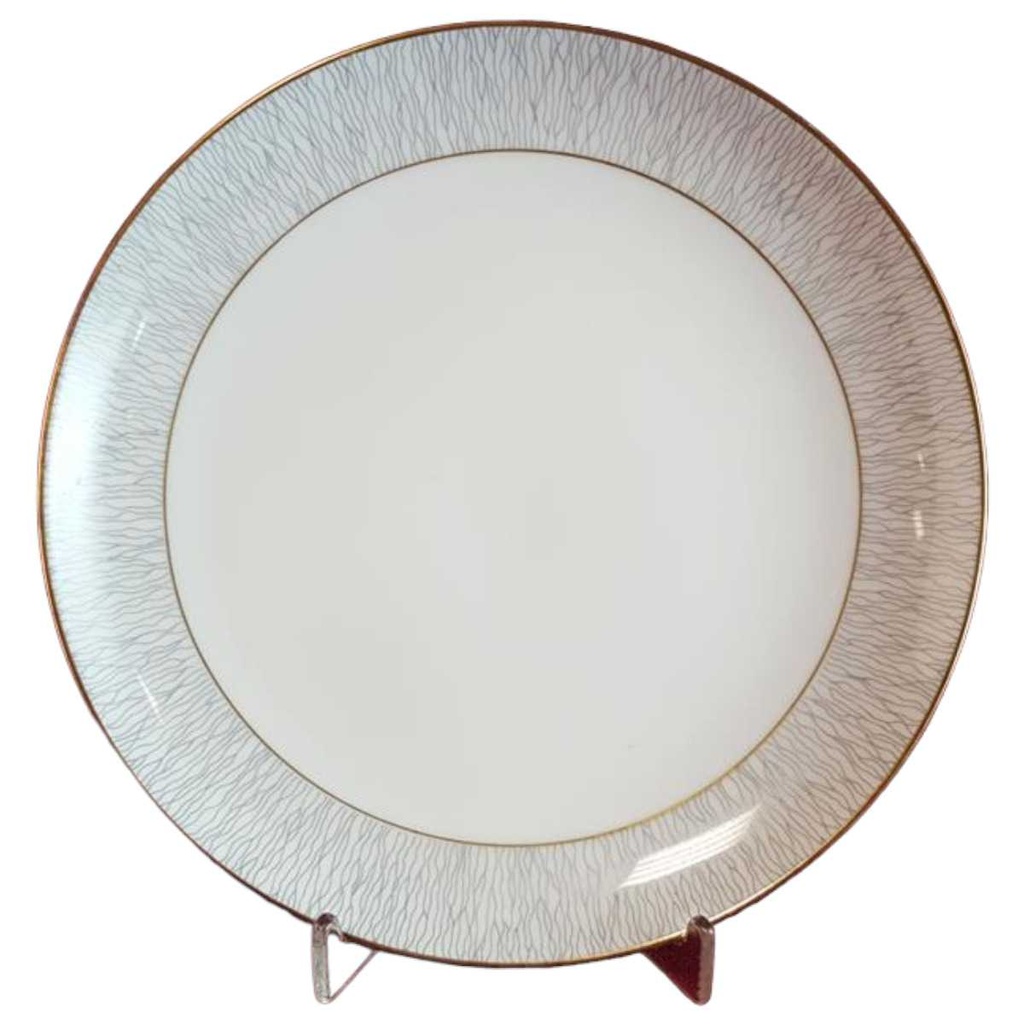 [1818328-2] Kuchenteller Dessertteller Frühstücksteller 19,6 cm Königl. pr. Tettau Ria 1347 grauer Rand (gebraucht - sehr gut)